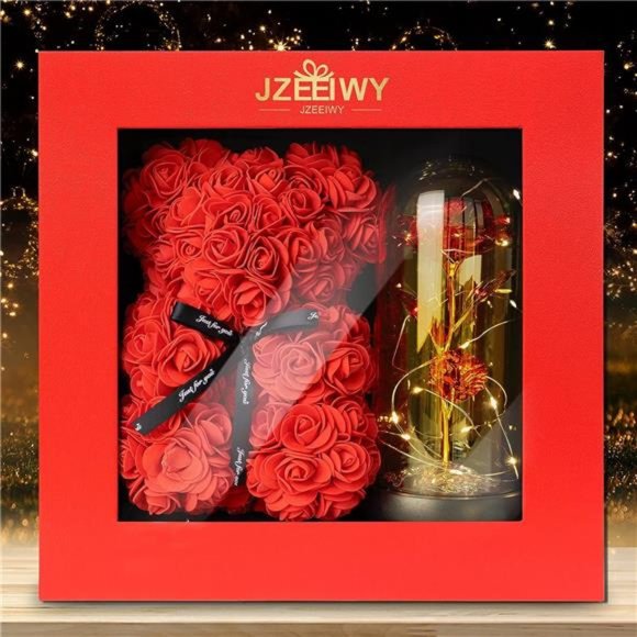 PreservedRose Birthday Gift for Women Mom Grandma Wife,Forever Flower with Glass - Picture 4 of 6